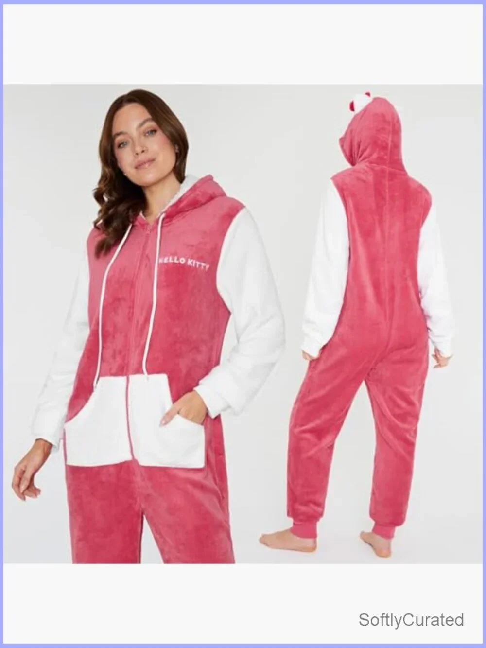 Fleece onesie pajamas women kawaii loungewear hooded jumpsuit